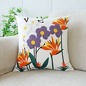 cheap Throw Pillows,Inserts &amp; Covers-Country Style Embroidered Pillow Covers Living Room Sofa Cushion Fresh Floral Plant Throw Pillow for Window Seat Headrest