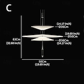 tanie Światła wysp-2 światła 50 cm Pojedynczy projekt Lampy widzące Szkło Akryl Wielowarstwowy Galwanizowany Malowane wykończenia Nowoczesny Styl skandynawski 85-265V