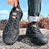 cheap Casual Lace-Up Shoes-Men's Brown Hand-Stitched Faux Leather Hiking Shoes – Rugged Casual Footwear for Outdoor Trekking &amp; Daily Street Style