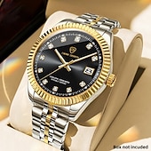 cheap Quartz Watches-Men's Watch, Men's Charming Luxury Watch, Rhinestone Decoration, Calendar Function, Night Light Display, Men's Fashionable Casual Watch, Best Men's Accessory, and Best Men's Gift Selection