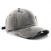 halpa Miesten pesäpallolippis-Sukupuolineutraali Pesäpallohattu Vaalea khaki Musta Puuvilla Lihaksikas Punk Muoti Vapaa-aika Kausaliteetti Päivittäin ulko- Yhtenäinen väri Ombre Aurinkovoiteet Aurinkovoide