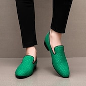 abordables Mocasines-Mocasines de piel sintética con efecto cocodrilo rojo para hombre: elegantes zapatos de vestir sin cordones para bodas, fiestas y eventos formales.