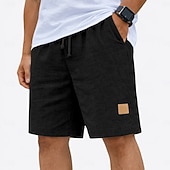 halpa Klassinen-Miesten Shortsit Liinavaatteet Kesähousut Rantahousut Kurenauha Joustava vyötärö Solid Color Mukavuus Hengittävä Polven pituus Päivittäin ulko- Pyhäpäivä Muoti Vapaa-aika Sininen Musta Joustamaton
