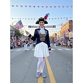  Dames rode en blauwe patriottische slip-on sneakers met vlagprint ter ere van het 250-jarig jubileum van de VS - comfortabele canvas schoenen met vlagprint voor feesten, parades, casual uitjes en