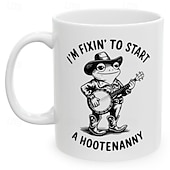economico Tazze e tazzine-Tazza regalo divertente, sto per iniziare una festa, divertente rana western, tazza da caffè unica per gli amanti del western e della campagna.