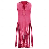 economico Cime-Retrò Vintage Anni '70 Disco Gilet in camoscio Hippie Disco Frangia con nappe Costume Per donna Halloween Carnevale Mascherata Festival Musicale Performance Parata dell'Orgoglio Adulti