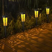 ieftine Lumini de cale și lanterne-1 buc 1 W Lumini Solare LED Lumini și felinare ale căii Sculptură și lumini de peisaj Rezistent la apă RGB + Cald RGB + alb 1.2 V Lumina Exterior Curte Grădină 2 LED-uri de margele