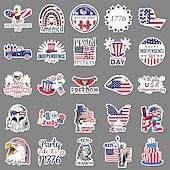 voordelige VS 250e-200 stuks 4 juli stickers, 4 verpakkingen van 50 patriottische waterdichte vinylstickers voor waterflessen en laptops, stickers met de Amerikaanse vlag voor Onafhankelijkheidsdag voor kinderen,