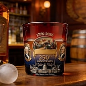 economico 250° Anniversario degli Stati Uniti-Bicchiere da whisky con bandiera e aquila per il 250° anniversario degli Stati Uniti, bottiglia da whisky edizione 1776-2026, 12 once per liquori, regalo patriottico per veterani militari per uomini,