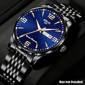 رخيصةأون ساعات كوارتز-ساعات رجالية، ساعات رجالية فاخرة وجذابة مزودة بوظائف التاريخ والتقويم، وشاشة مضيئة، ساعات رجالية أنيقة وعصرية، أفضل إكسسوارات الرجال، والخيار الأمثل للهدايا