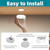 olcso Puck Lights-3 db újratölthető LED szekrényvilágítás, mágneses, vezeték nélküli RGB korongvilágítás távirányítóval, gardrób, borszekrény, szekrény alatti világítás, kábelezést nem igényel, USB-n újratölthető