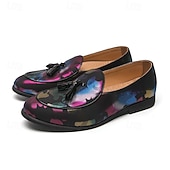 voordelige Loafers-Kleurrijke loafers van imitatieleer voor heren met kwastjes, een trendy instapmodel voor modieuze casual en semi-formele gelegenheden.