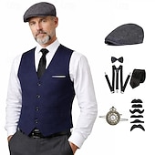 Недорогие Наряды-Бурные 20-е 1920-е годы Ретро Инвентарь Жилет Набор аксессуаров барин Гангстер Маскарадный костюм Муж. Карнавал Маскарад Коктейльная вечеринка Тематическая вечеринка Взрослые