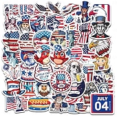  250 יחידות מדבקות 4 ביולי (5 סטים של 50) מדבקות ויניל עמידות למים עם דגל ארה"ב, פטריוטיות, למחשב נייד, אלבום תמונות, קישוטי מסיבה ליום העצמאות, ילדים ומבוגרים