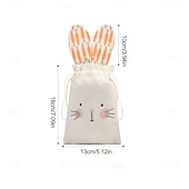 cheap Easter-6pcs Bunny Drawstring Bags, 5.91x7.09inch, Cute Carrot Rabbit Easter Gift Pouches for Party Favors, Candy, Jewelry, Surprise Packaging, Goodie Bags for Wedding, Tailgating, Spring &amp; Summer Events