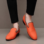abordables Mocasines-Mocasines de piel sintética con efecto cocodrilo rojo para hombre: elegantes zapatos de vestir sin cordones para bodas, fiestas y eventos formales.