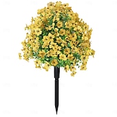  24 Inch Artificial Flower Stake Outdoor Decor Violet  Boxwood Topiary Ball Trees Multi-Color Garden Stakes for Yard & Lawn, No Fade Heavy Duty Plastic, All Season Decoration