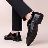 preiswerte Slipper-Dunkelbraune Herren-Slipper aus Kunstleder, klassische Business-Casual-Schuhe für den Weg ins Büro, Hochzeiten und formelle Anlässe