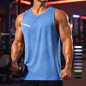 Недорогие Футболки и майки для бега-Муж. Однотонный Тренировочная майка Майка для бега Спортивный топ Лето Без рукавов Быстровысыхающий Влагоотводящие Дышащий Тренировка в тренажерном зале Прогулки Бег Темно-серый Черный Белый