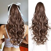 abordables Coletas-Extensión de cola de caballo para mujeres, extensiones de cabello de cola de caballo en capas de 26 pulgadas de largo, cola de caballo con cordón para mujeres negras, extensiones de cabello sintético