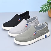 economico Scarpe Casual Slip-On-scarpe slip-on da uomo in tela, comode e traspiranti, perfette per le vacanze al mare e per l'abbigliamento da resort