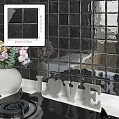 abordables Pegatinas de pared-Paquete de 10 paneles decorativos de pared 3D, azulejos de vinilo vintage de epoxi para salpicadero de cocina, adhesivos autoadhesivos despegables, aptos para cocinas, baños, lavanderías y vehículos