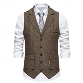 cheap Men's 1920s Costumes-Classical 1920s Retro Vintage Vest Waistcoat The Great Gatsby Groomsmen Fancy Dress Men's Carnival Masquerade Prom Party Wedding Adults' Vest Spring Fall