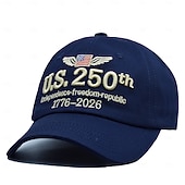 abordables 250 Aniversario de los EE. UU.-Gorra de béisbol del 250.º aniversario, con bordado patriótico de EE. UU., gorra roja ajustable con cierre a presión, conmemorativa del Día de la Independencia de 1776 a 2026, para hombres y mujeres,