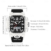 cheap Digital Watches-SANDA Men Digital Watch Creative Large Dial Outdoor Sports Luminous Stopwatch Alarm Clock Countdown Silicone Gel Silicone Watch