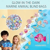 Недорогие Подарки-Миниатюрный набор светящихся в темноте фигурок морских животных из смолы, набор из 50/100/200 штук в пакетиках-сюрпризах, крошечные морские животные, рыбки, черепахи, дельфины, морские звезды и многое другое, для рукоделия, сказочного сада, домашнего деко