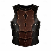 baratos Armadura-Retro Vintage Medieval Renascentista Armas e Armaduras Armadura de Ombro Cavalheiro Ranger Fantasia Homens Dia Das Bruxas Carnaval feira renascentista LARP Adulto Colete Armadura de Ombro