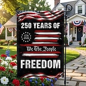 economico 250° Anniversario-Bandiera da giardino per il 250° anniversario degli Stati Uniti, cartello da giardino per l'anniversario dell'America, striscione patriottico per la libertà del 4 luglio degli Stati Uniti, bifacciale.