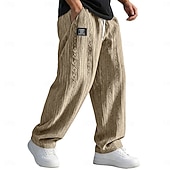 economico pantaloni casual-Per uomo Pantaloni Pantaloni Larghi Pantaloni casual Pantaloni testurizzati Jacquard Elastico in vita Gamba Dritta Semplice Traspirante Lunghezza intera Casuale Quotidiano All'aperto Vacanza Moda