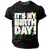  ανδρικό κείμενο με θέμα τα γενέθλιά μου πολύχρωμα κομφετί αστέρια χιουμοριστικό εορταστικό διασκέδαση γιορτή μπλουζάκι κανονική γραμμή πάρτι γενεθλίων γιορτή δώρο ρούχα ένδυση s m l xl xxl xxl xxxl