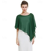 tanie Peleryna-Bolero Chusty Mamy Chusty dla nowożeńców Chusty dla gości weselnych Peleryna Elegancja damska Styl formalny Bez rękawów Szyfon Chusty ślubne Z Czysty Kolor Na Codzienny Lato