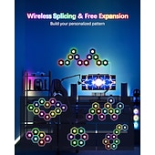 رخيصةأون أضواء زخرفية ذكية-٦/٨/١٠/١٢/٢٤ قطعة من مصابيح قرص العسل السداسية، ألواح جدارية LED تعمل بالصوت، إضاءة RGB معيارية يمكنك تركيبها بنفسك، تحكم عبر تطبيق بلوتوث، ديكور لغرفة الألعاب، غرفة النوم، غرفة المعيشة، تعمل بمنفذ