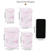 cheap Easter-4pcs/set Easter Pink Bunny Tin Storage Bucket, Metal Rabbit Candy Gift Packaging Can, Empty Treat Container Box