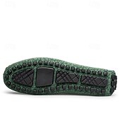 baratos Mocassins casuais-Mocassins masculinos verdes em couro sintético, elegantes e versáteis para ocasiões casuais e eventos de verão.