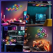 رخيصةأون أضواء زخرفية ذكية-٦/٨/١٠/١٢/٢٤ قطعة من مصابيح قرص العسل السداسية، ألواح جدارية LED تعمل بالصوت، إضاءة RGB معيارية يمكنك تركيبها بنفسك، تحكم عبر تطبيق بلوتوث، ديكور لغرفة الألعاب، غرفة النوم، غرفة المعيشة، تعمل بمنفذ