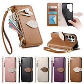 billige 2026 Samsung Galaxy S26-serien-telefon Etui Til Samsung Galaxy S26 S26 Pluss S26 Ultra Lommebok-kortveske Flip deksel Glidelås med håndleddsstropp Støtte Kontor / Bedrift TPU PU lær