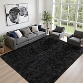 abordables Alfombras-Alfombras para sala de estar y dormitorio: alfombra de pelo largo ultrasuave y mullida, antideslizante, que no suelta pelusa, alfombra grande y mullida para interiores, ideal para habitaciones