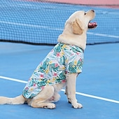 Недорогие Одежда и аксессуары для собак-Костюм собачьей гавайской рубашки, стильные летние футболки для собак, гавайская рубашка для маленьких, средних и больших собак, дизайн для летнего отдыха в стиле луау на пляже или в лагере.