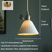 halpa Rumpu- ja kartiosuunnittelu-moderni messinkinen kupumainen kattokruunu moderni valkoinen keraaminen riippuvalaisin pohjoismaisen kultainen keittiösaarekkeen riippuvalaisin ruskea säädettävä ripustusjohto ravintolan yöpöydälle, baaritiskille, kahvilaan, makuuhuoneeseen