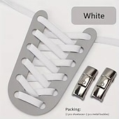 cheap Home Supplies-Press Lock Shoelaces Without ties Colorful Lock Elastic Laces Sneakers Kids Adult Flats No Tie Shoe laces for Shoes 8MM Widened Flat No Tie Shoelaces for Shoes Accessories