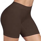 baratos Cuecas adelgaçantes-Mulheres Cintas Treinador de cintura Moda Sensual Casual Cor imaculada Patchwork Calção Diário Casa Férias Preto Branco Rosa Marron Cáqui Verão Primavera Outono Normal