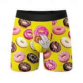  Муж. Пончики Палочка мороженого Эластичные боксерские трусы Плавки Боксерские шорты для плавания Веселая Повседневные Дом Пляжный отдых Эластичный пояс Влагоотводящий материал Дышащее нижнее белье