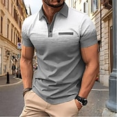  Per uomo Sfumatura Polo Manica Corta Magliette polo Camicie con Colletto Business Casual All'aperto Athleisure Abbigliamento quotidiano Stampa 3D Bottoni Primavera & Estate Blu Nero Viola