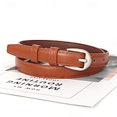 cheap Belt-Women's PU Buckle Belt PU Leather Metal Bucke Geometric Casual Daily Holiday Black Brown Beige Coffee
