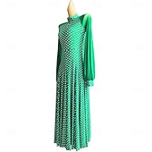 cheap Competition Wear-Ballroom Dance Dress Splicing Women's Party Performance Long Sleeve Spandex Polyester