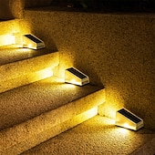 olcso Kültéri falilámpák-2 db kültéri napelemes fali lámpa, IP65 vízálló, 4 LED gyöngy, dekoratív LED lámpák kertbe, udvarra, kerítésre, lépcsőre, lépcsőfokokra, teraszra, gyepre, ösvényvilágításra